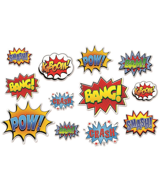 Heroes Unmasked Fall Fest-Action Sign Cut-Outs (Set Of 12)