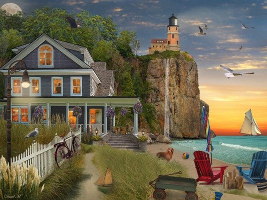 Jigsaw Puzzle-Beachside Lighthouse (550 Pieces)