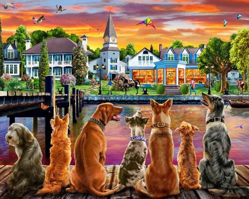 Jigsaw Puzzle-Dockside Dogs (1000 Pieces)