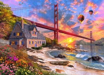 Jigsaw Puzzle-Golden Gate Sunset (1000 Pieces)