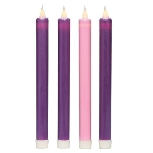 Advent Candle Set-LED Tapers (9") (Set Of 4)