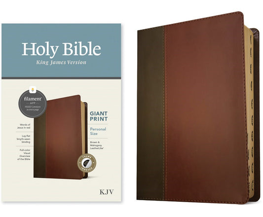 KJV Personal Size Giant Print Bible/Filament Enabled-Brown/Mahogany LeatherLike Indexed