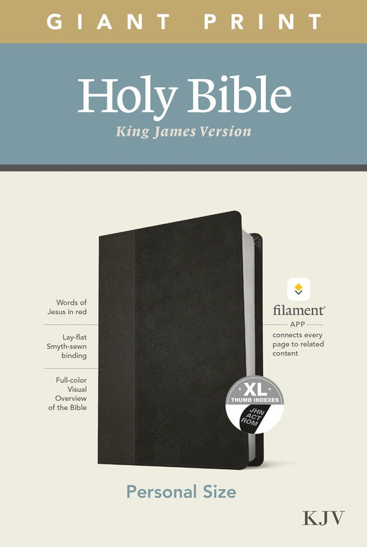 KJV Personal Size Giant Print Bible/Filament Enabled-Black/Onyx LeatherLike Indexed