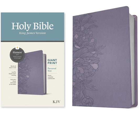 KJV Personal Size Giant Print Bible/Filament Enabled-Peony Lavender LeatherLike