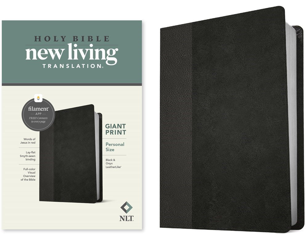 NLT Personal Size Giant Print Bible/Filament Enabled-Black/Onyx LeatherLike