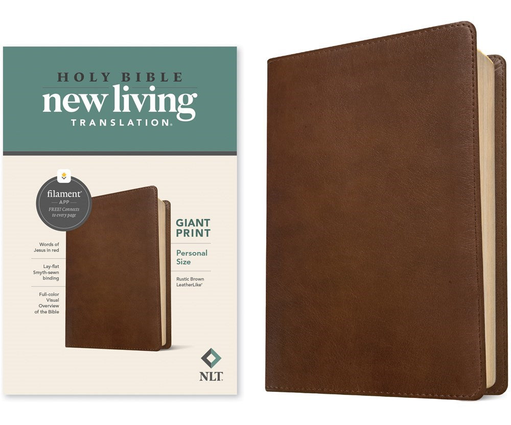 NLT Personal Size Giant Print Bible/Filament Enabled-Rustic Brown LeatherLike