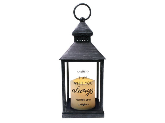 Lantern LED Candle-I Am With You Always-Black