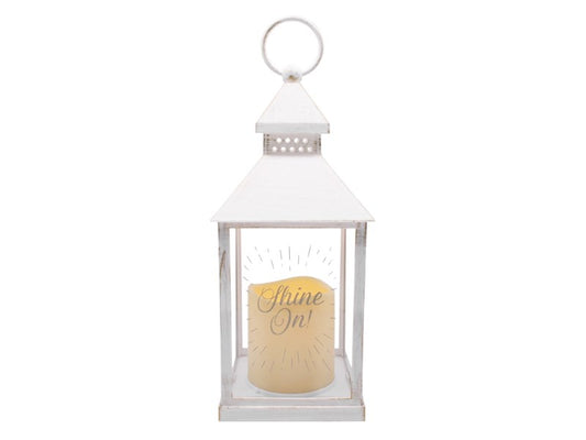 Lantern LED Candle-Shine On-White