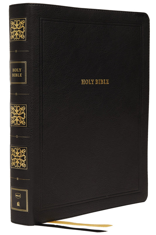 NKJV Large Print Wide-Margin Reference Bible (Comfort Print)-Black Leathersoft