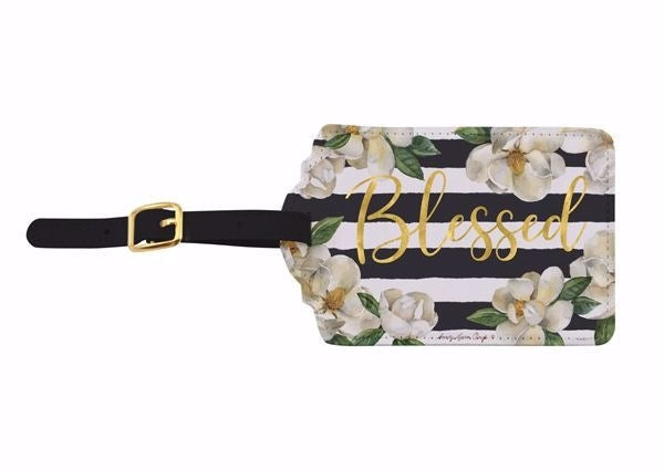 Luggage Tag-Blessed/Magnolias (3.25" x 5") (Set Of 2)