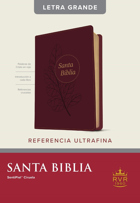 RVR 1960 Slimline Reference Edition/Large Print (Edicion de Referencia Ultrafina  Letra Grande)-Plum LeatherLike