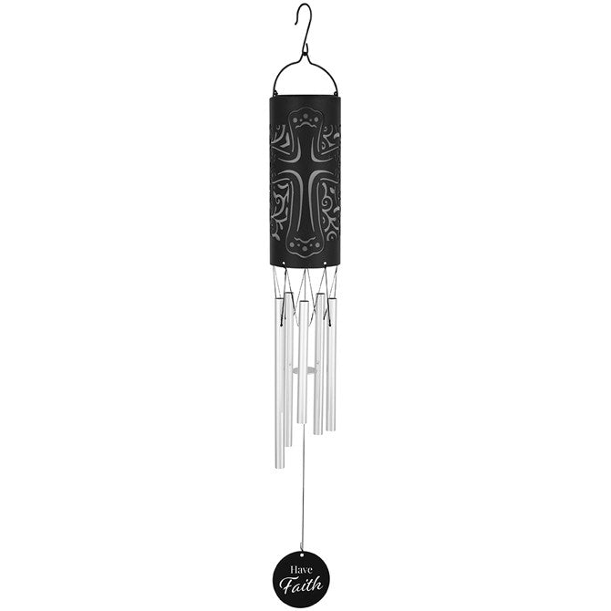 Wind Chime-Solar Cylinder-Have Faith (28")