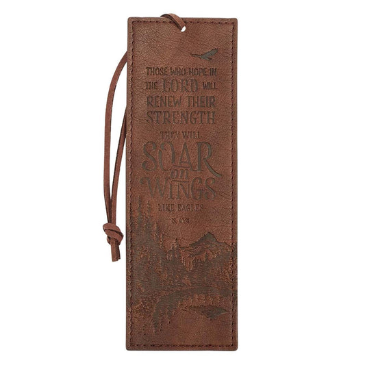 Bookmark-Faux Leather-Soar On Wings Isaiah 40:31