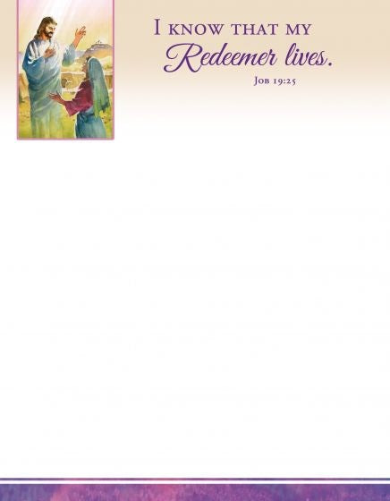 Letterhead-I Know My Redeemer Lives (Job 19:25) (Pack Of 100)