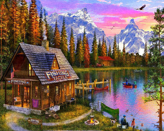 Jigsaw Puzzle-The Fishing Hut (1000 Pieces)