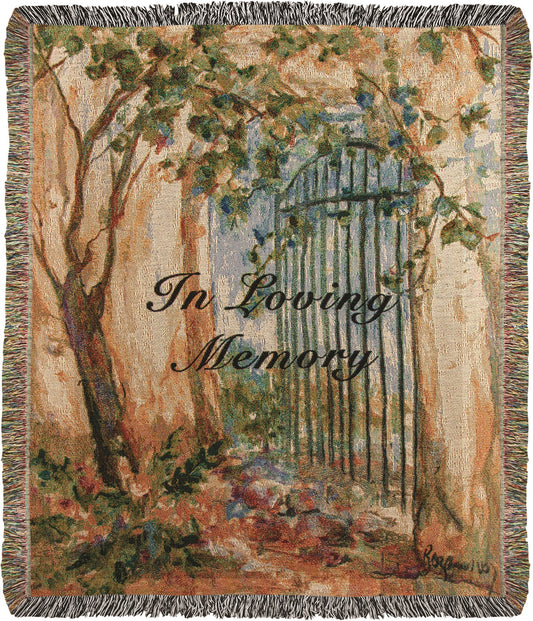 Throw-In Loving Memory Gate-Bereavement-Tapestry (50" x 60")