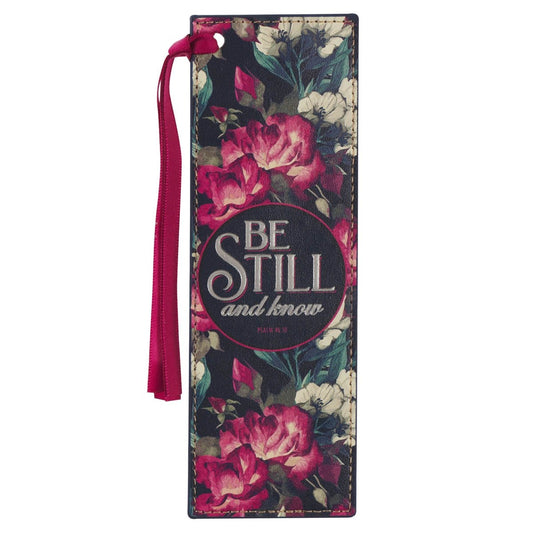 Bookmark-Pagemarker-Be Still And Know-Luxleather-Floral