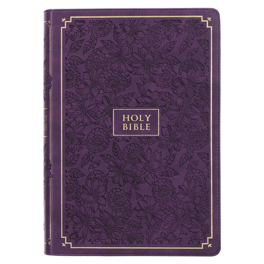 KJV Giant Print Bible (Full-Size)-Purple Faux Leather Indexed