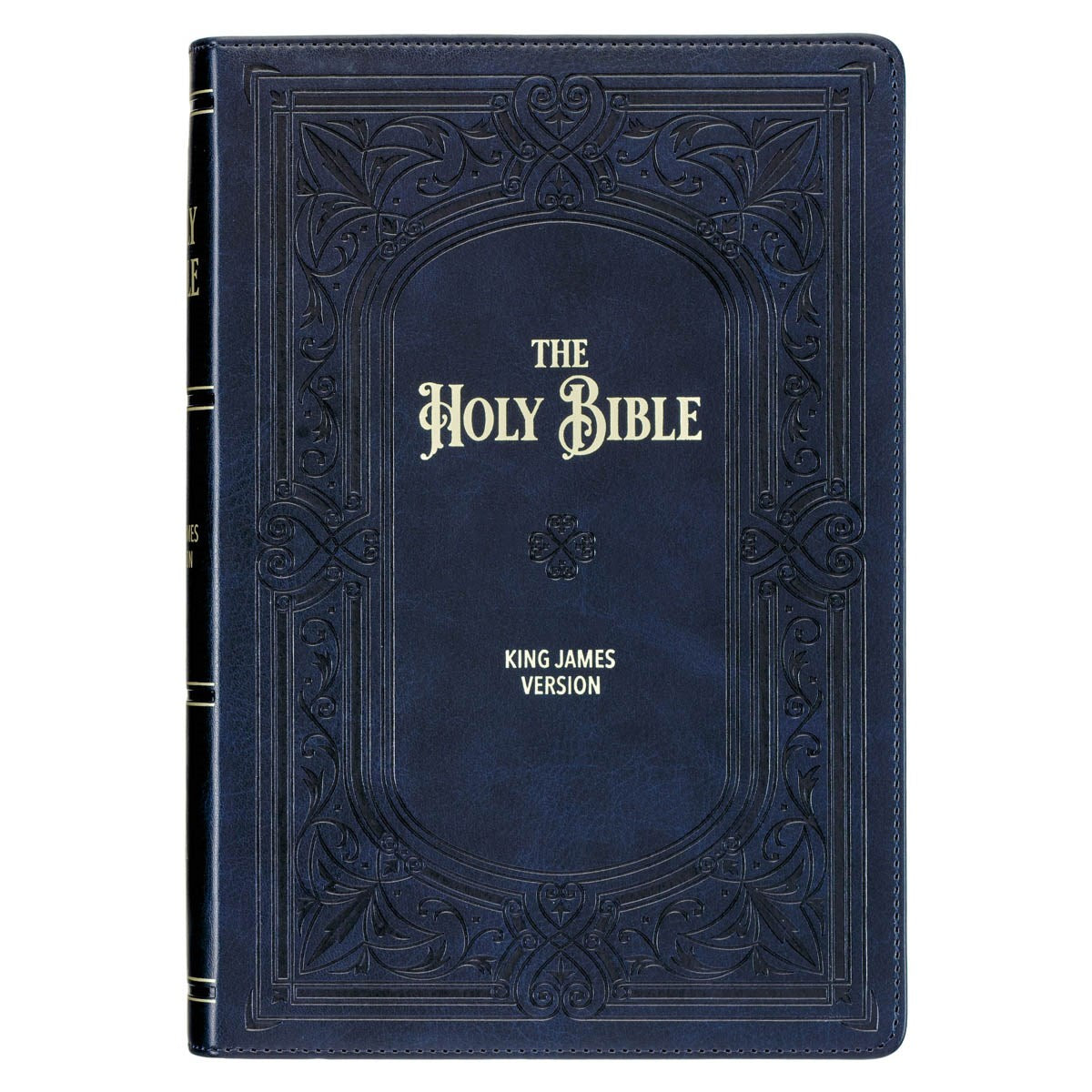 KJV Giant Print Bible (Full-Size)-Mignight Blue Art Nourvea Faux Leather Indexed