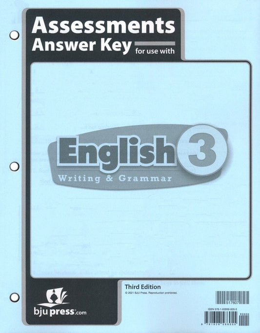 English 3 Assessments Answer Key (3rd Edition)