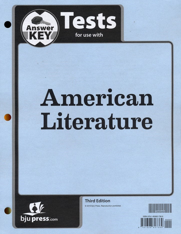 American Literature Tests Answer Key (3rd Edition)