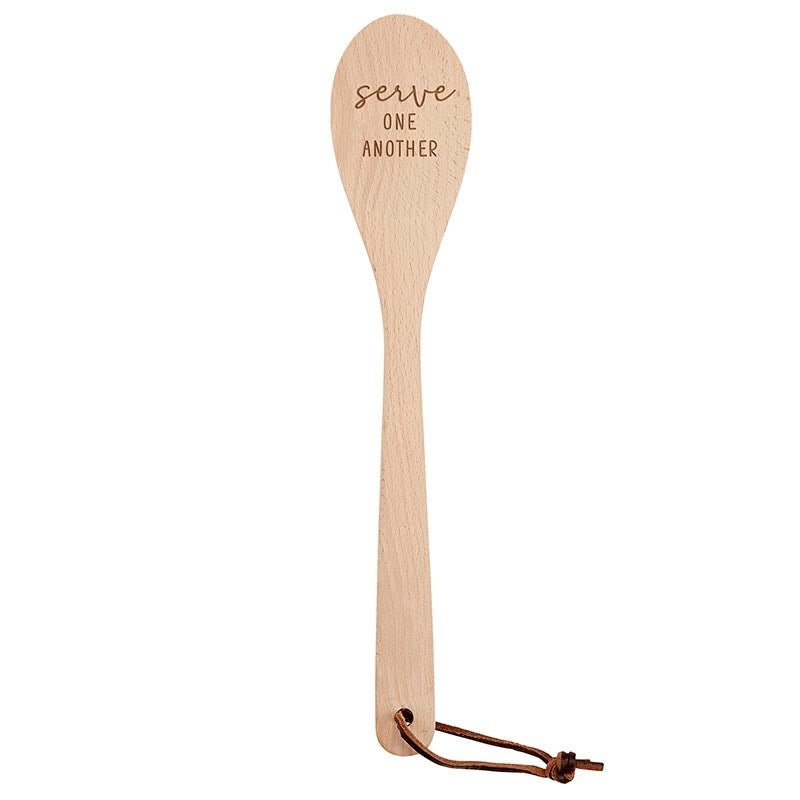 Wooden Spoon w/Cover-Serve One Another