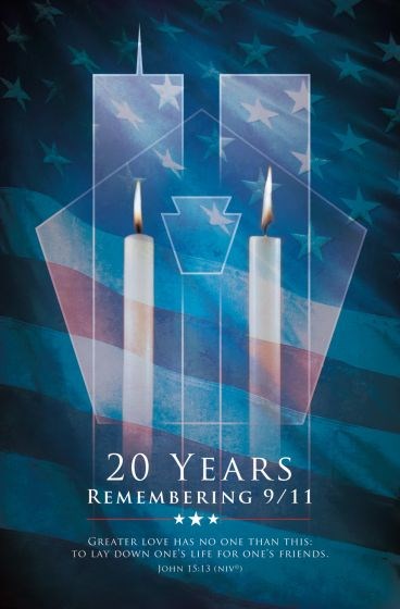 Bulletin-20 Years Remembering 9/11 (John 15:13) (Pack Of 100)