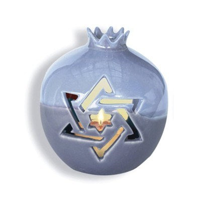 Candle Holder-Pomegranate Tealight (5" x 4")-Blue (#43146)