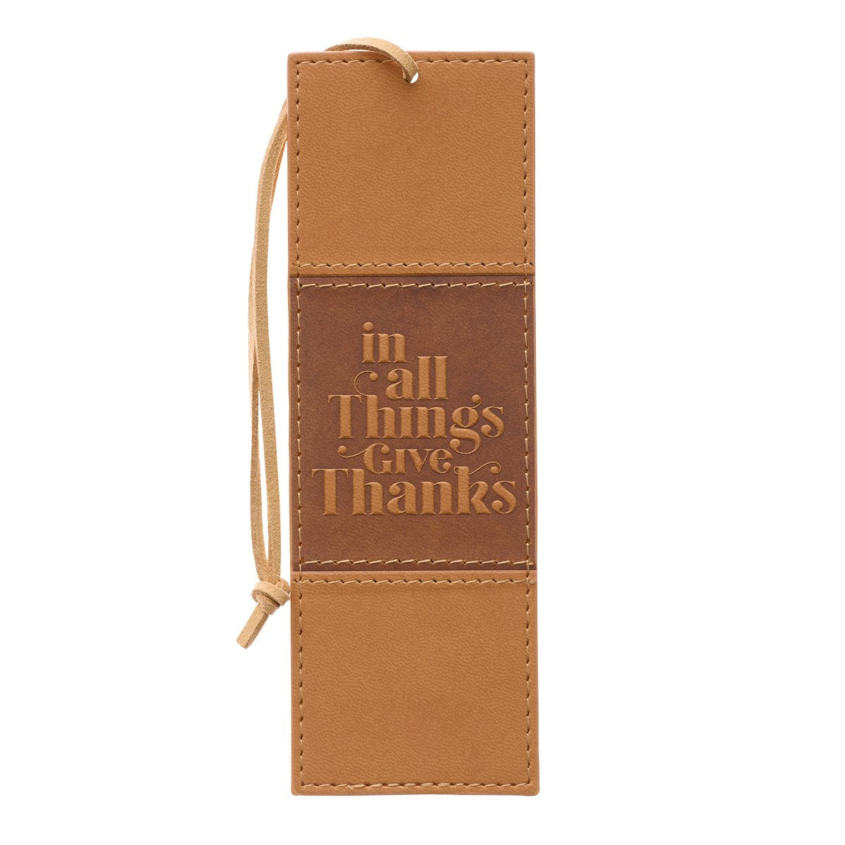 Bookmark-Pagemarker-In All Things Give Thanks-Luxleather-Brown