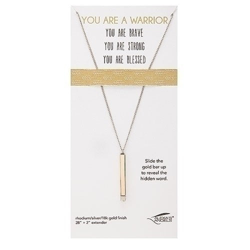 Necklace-Hidden Message-You Are A Warrior (28" w/2" ext)