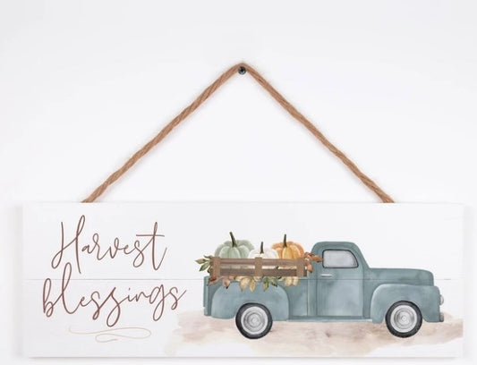 String Sign-Harvest Blessings (20" x 7")