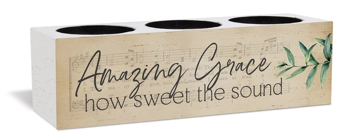 Candle Holder-Amazing Grace (12"x 3.5")