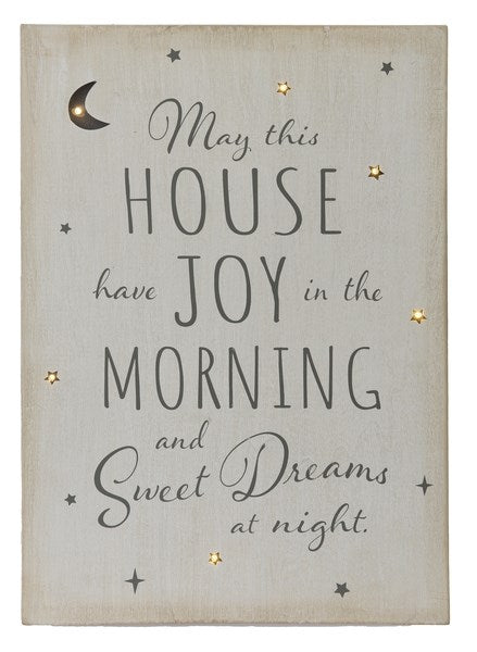 Wall Plaque-Light Up-May This House Have Joy/Sweet Dreams (10" x 14")