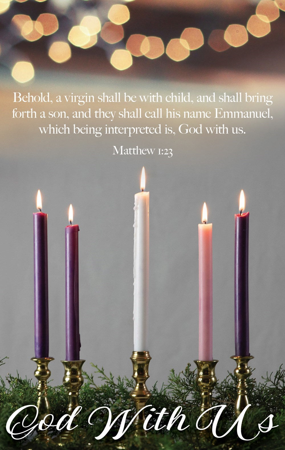 Bulletin-Advent Week 5: God With Us (Matthew 1:23) (Pack Of 100)