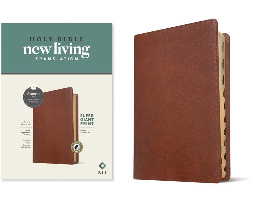 NLT Super Giant Print Bible/Filament Enabled Edition-Brown LeatherLike Indexed