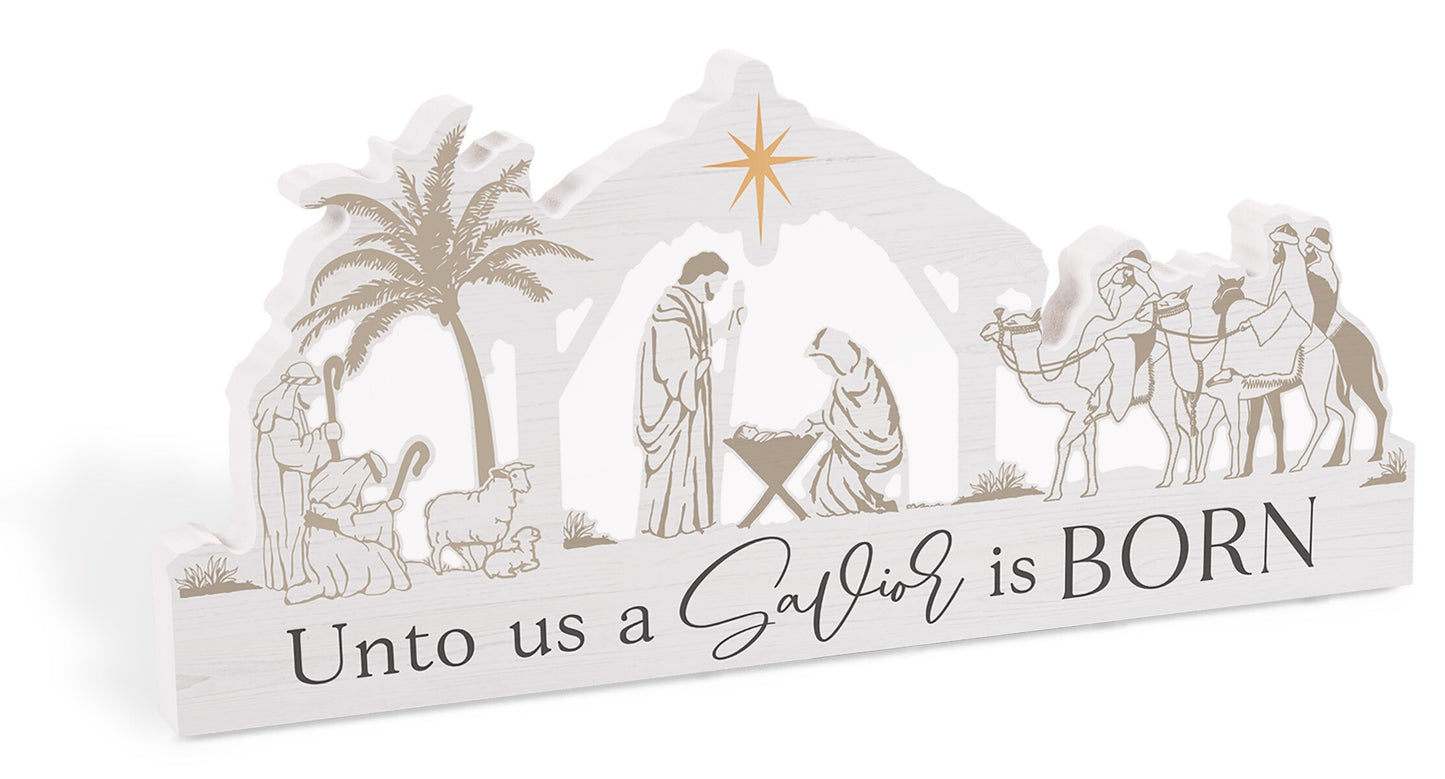 Tabletop Shape-Nativity/Unto Us  Child Is Born (12" x 5.5")