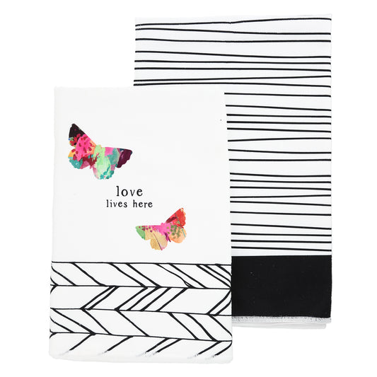 Tea Towel Set-Love Lives Here (19.75" x 27.5") (Set Of 2)