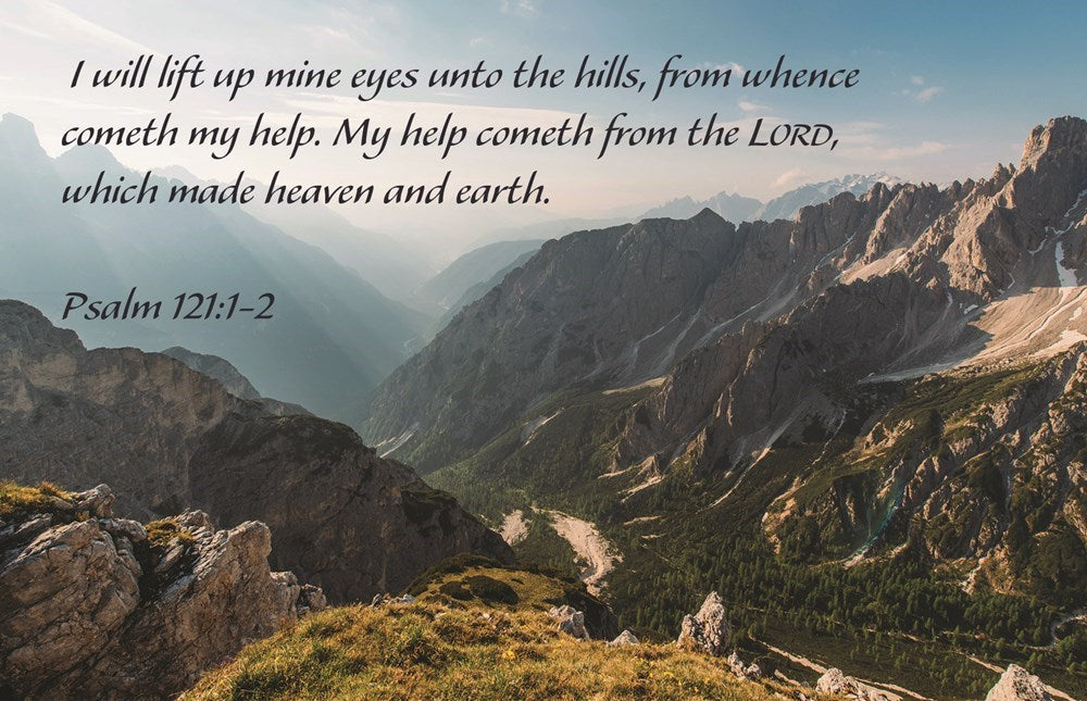 Postcard-I Will Lift Up  Mine Eyes Unto The Hills (Psalm 121:1-2) (Pack Of 25)