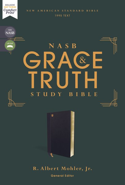 NASB The Grace And Truth Study Bible (Comfort Print)-Navy Leathersoft