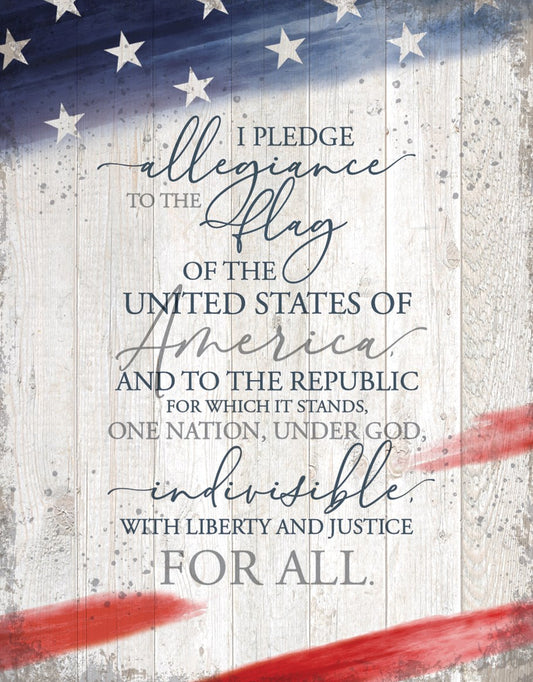 Wall Plaque-Timberland Art-I Pledge Allegiance (11.75" x 15")