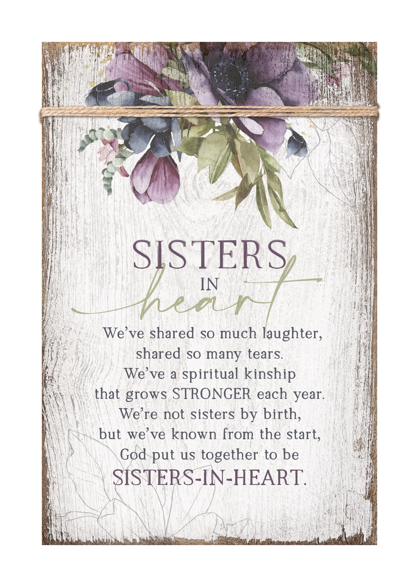 Plaque-Timeless Twine-Sisters In Heart (6 x 9)