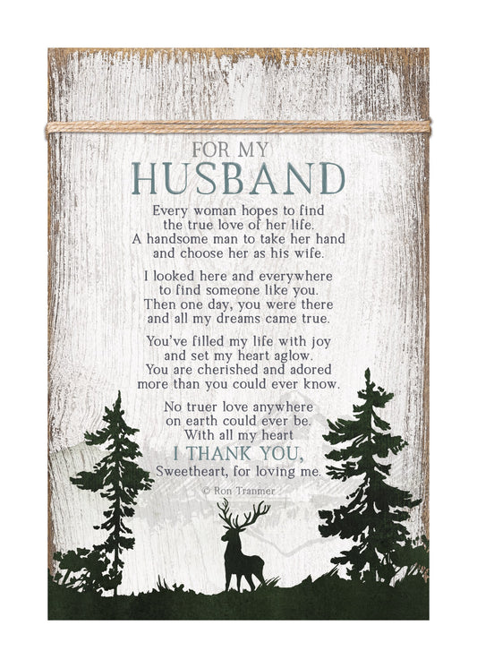 Plaque-Timeless Twine-For My Husband (6 x 9)