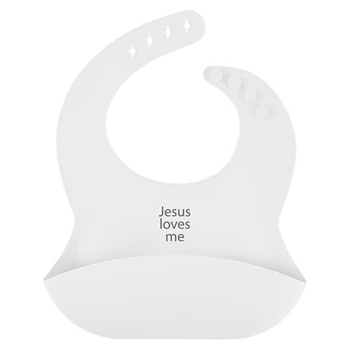 Silicone Bib-Jesus Loves Me (0-24 Mths)