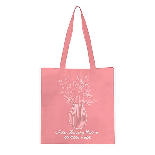 Tote Bag-Nylon-Where Flowers Bloom So Does Hope (13" Sq/6" Gusset)