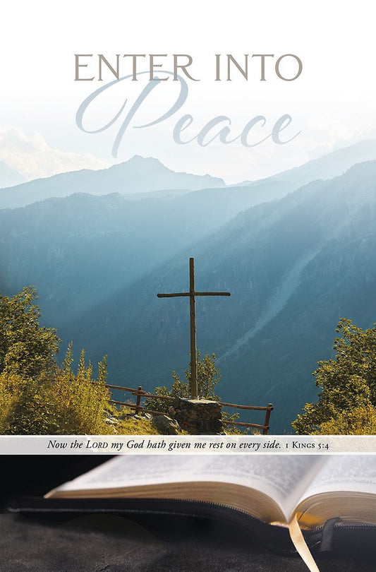 Bulletin-Enter Into Peace (1 Kings 5:4) (Funeral) (Pack Of 100)