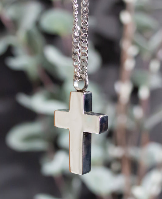 Necklace-Cross Urn-Silver