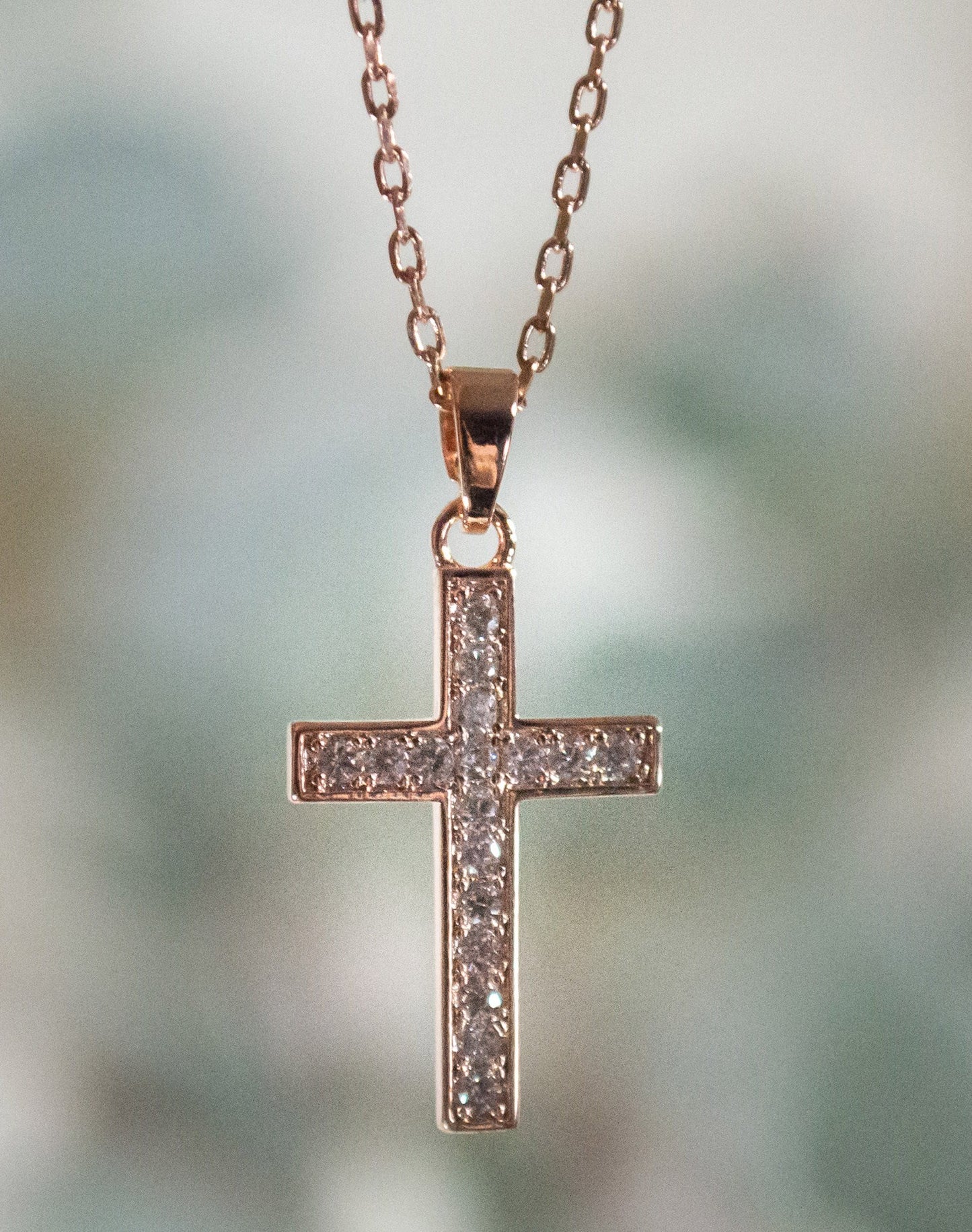 Necklace-Cross-Rose Gold