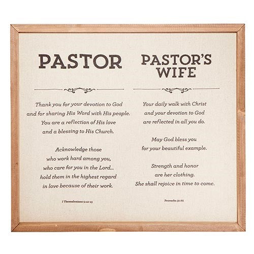 Wall Plaque-Pastor & Wife (17" x 15")