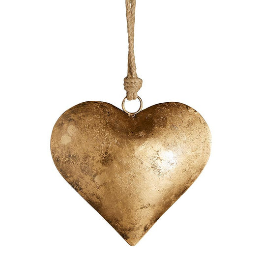 Ornament-Large Golden Antique Heart (2.5" X 8")