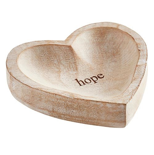 Wooden Heart Tray-Hope (6 x 6 x 1.5)